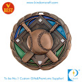 Precio de fábrica China Custom Antique Brass 3D Baseball Medal for Souvenir Gift
